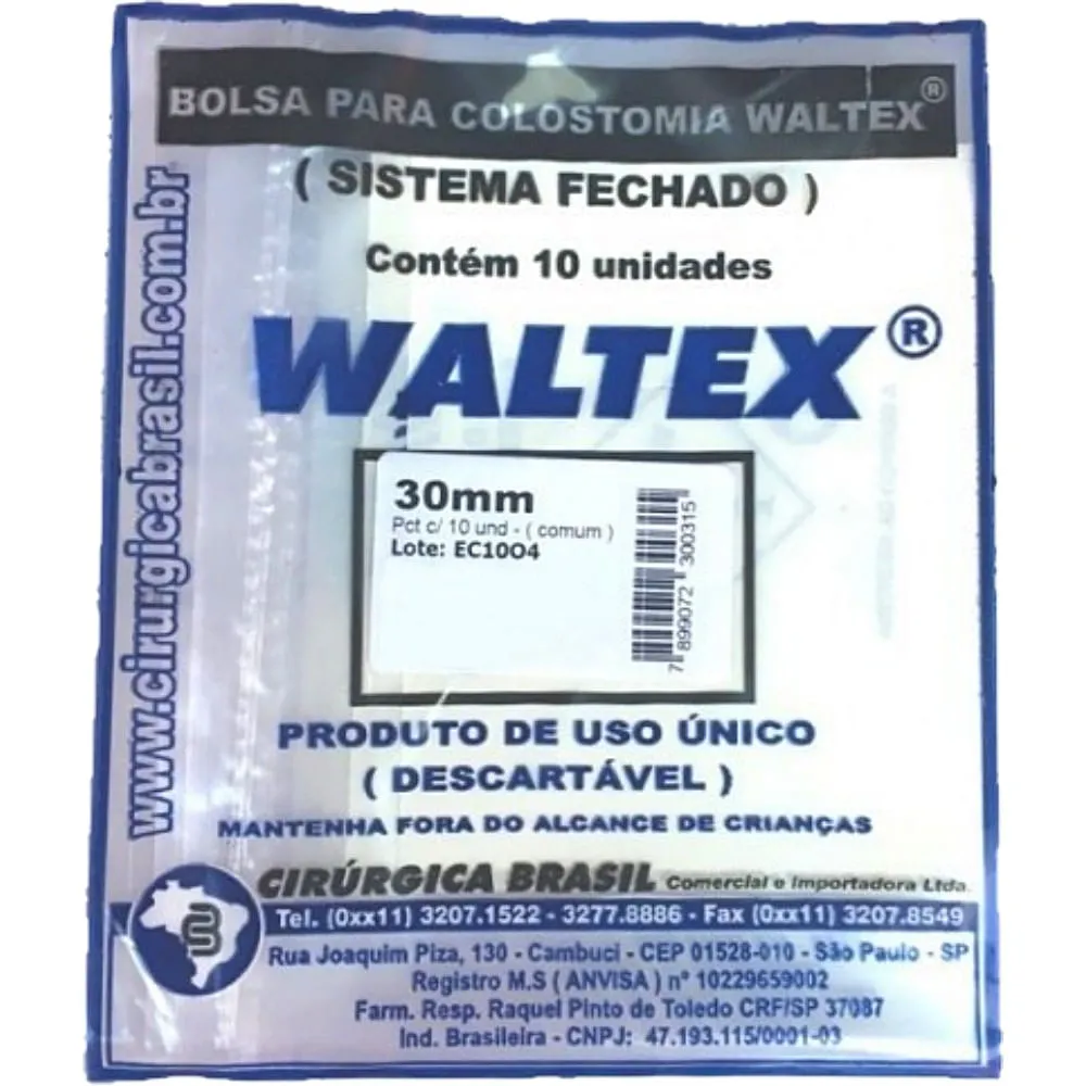 Bolsa De Colostomia Waltex - 30mm e 60mm
