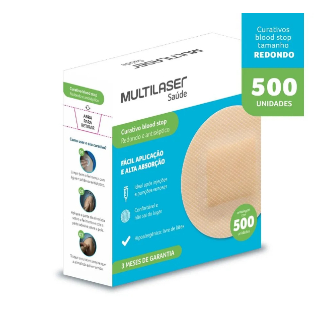 Curativo Blood Stop - Caixa Com 500 - Multilaser