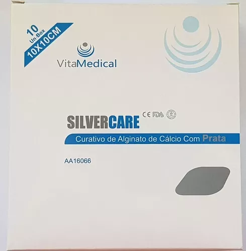 Curativo Silvercare Alginato De Cálcio E Prata 10x10cm 10 Un