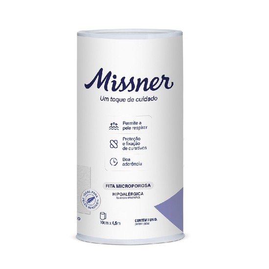 Fita Cirúrgica Microporosa Branca 10cm x 4,5m - MISSNER
