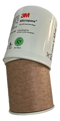 Fita Micropore 3m-50mm X 10m Bege Hipoalérgica