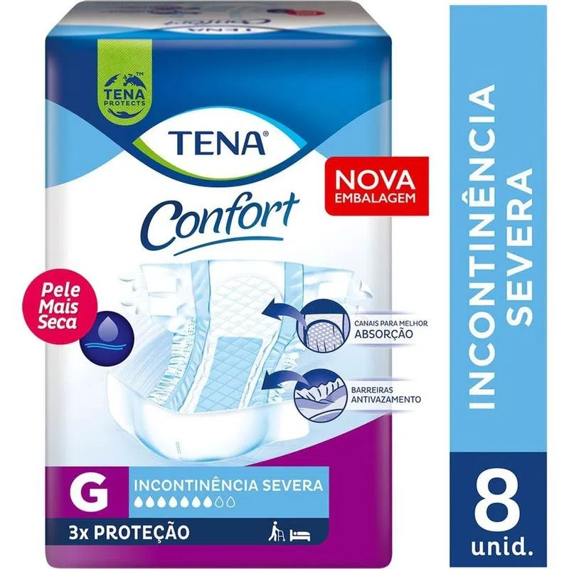 Fralda Adulto Tena Confort G - 8 unidades