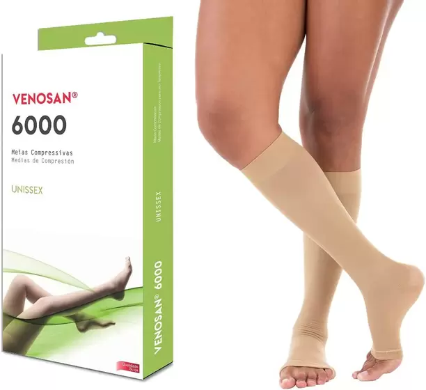 Meia 3/4 Média Compressão 20-30mmhg Venosan 6000 Unissex