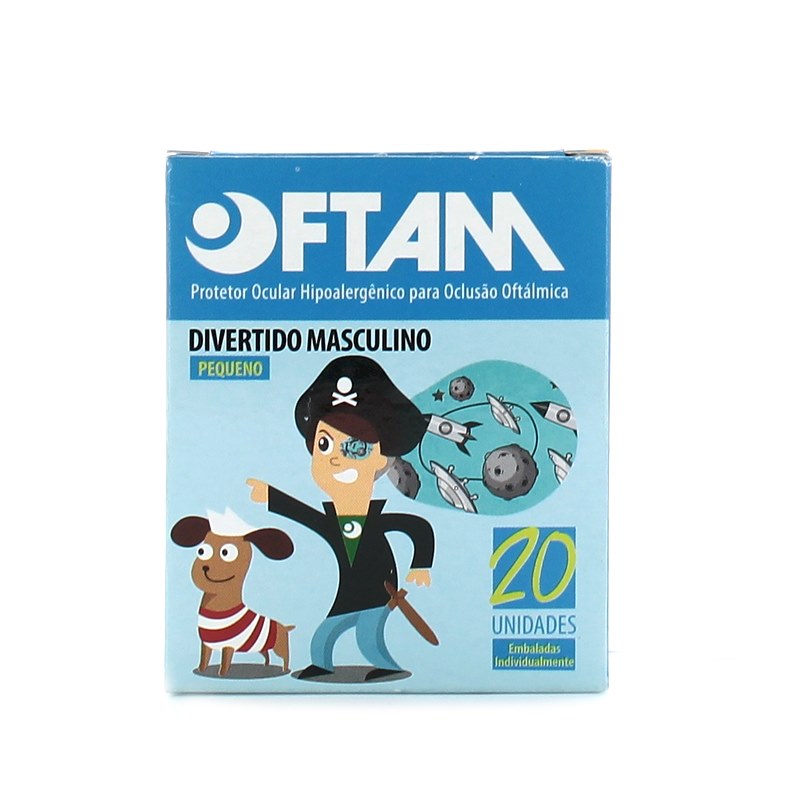 PROTETOR OCULAR OFTAM DIVERTIDO PEQUENO MASCULINO 20 UNIDADES