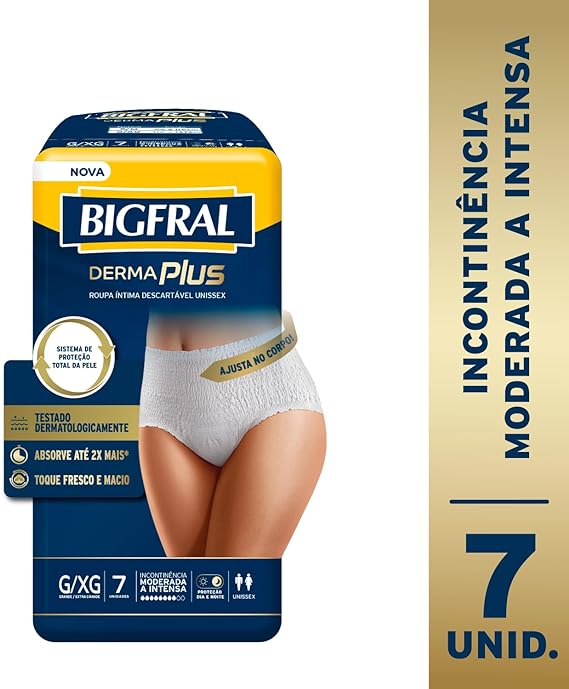 Roupa Íntima Bigfral Derma Plus G/XG 7 unidades Bigfral 7 unidades